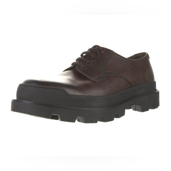 Prada 2024 Monolith Brown Leather Derby Shoes (BRAND NEW :Store display) Size 11 - Picture 4 of 9